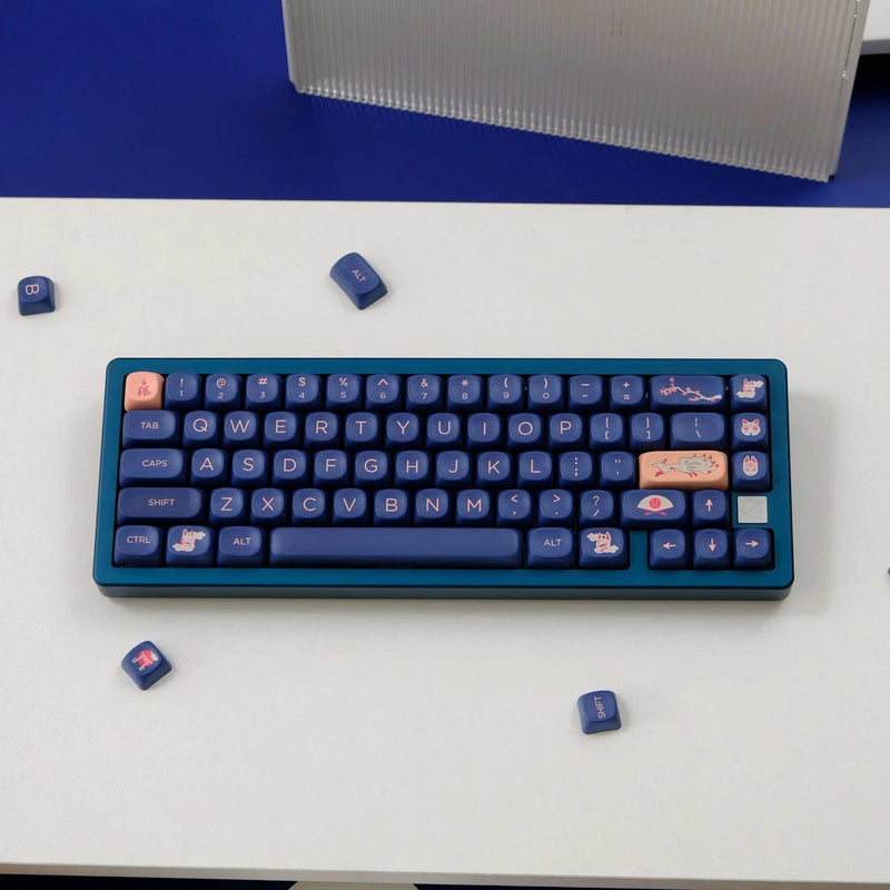 Blue FOX MOA Profile Dye Subs PBT Keycap Set - 129 Keys Model