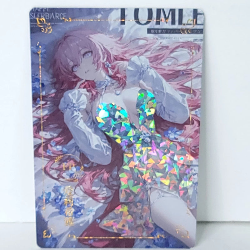 Elysia Silver Holo Dress Shiny Waifu Card Anime Girl Wall Art Oversized Board A5 Model