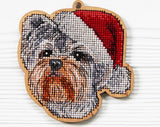 DIY Cross-stitch kit on Wood Festive Dog Embroidery Craft Home Decor Gift Model