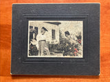 Antique Mounted Snapshot Colored Flowers Women 4x5 Photo On Board Model