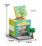 MOC Bookstore Mini Street View Building Block Model Kit Toy Gift 102 Pcs Model