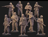 1/35 Scale Nine American Soldiers During The Vietnam War Model Kit Resin Printed Model