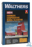 Walthers 933-3238 Farmer's Co-op Rural Grain Elevator Kit N Scale Train Model