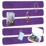 10Pcs Self-Adhesive Felt Bulletin Board Bar Strip with Push Pins, Violet Model