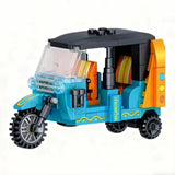 MOC Car Blue Three-wheeled Motorcycle Building Block Model Kit Toy Gift 102 Pcs Model