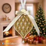 DIY Cross stitch kit "Christmas Ornament ?C Golden Pinecone", Embroidery on a Model