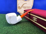 Block Meerschaum Bent Acrylic Stem Unfinished Estate Briar Pipe DIY Kit, Case Model
