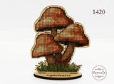 DIY Cross Stitch Kit Agaricales on Wood Cross Stitch Craft Set Model