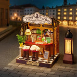 Rolife Tipsy Cat Bar DIY Miniature House Mini House Building Kit Dollhouse Model Model