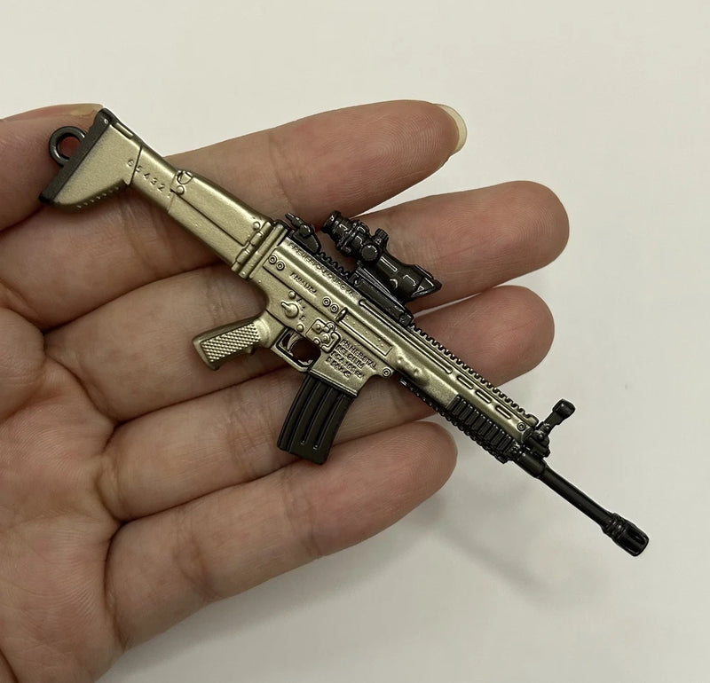1:6 Miniture Metal 9cm SCAR-L Model for 12'' Action Figure Prop Accessories Model