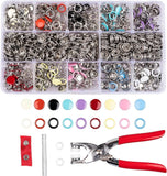 200 Set Snap Button Kit - 9.5Mm 10 Colors Snaps for Fabric - Fastener Pliers & S Model