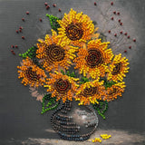 Bouquet Homely sunflowers Bead Embroidery Kit ?C DIY Beaded Home Decor Wall Art Model