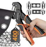 Grommet Tool Kit of 3/8" and 1/4", Preciva with 400pcs silver grommet Model