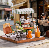 Rolife DIY Miniature House Kit 3D Wooden Puzzle Tiny House Dollhouse Coffee Cart Model