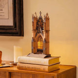 Rolife Twin-Tower Cathedral 3D Wooden Puzzle DIY Miniature Dollhouse Kit Toy Model