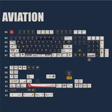 Aviation Theme Keycap 140 Keys Navy White Dye-sub PBT for Cherry MX Keyboard NEW Model