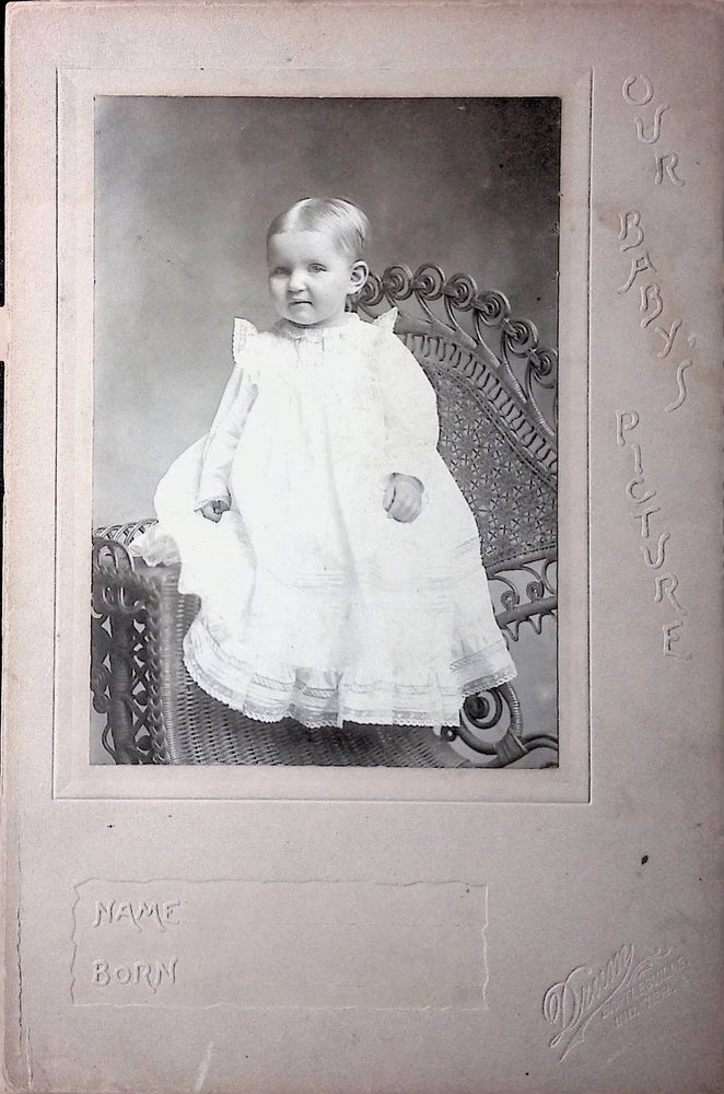 Vintage Board Photograph Gertrude Sanders Clyde's Girl Baby Photo Victorian Model