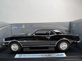 Welly 1968 Chevrolet Chevy Camaro SS 396 Black 1/18 Scale Diecast Model