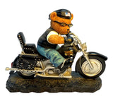 Born To Ride Biker Bear Figurine Freedom Ride Statue Motorcycle Model