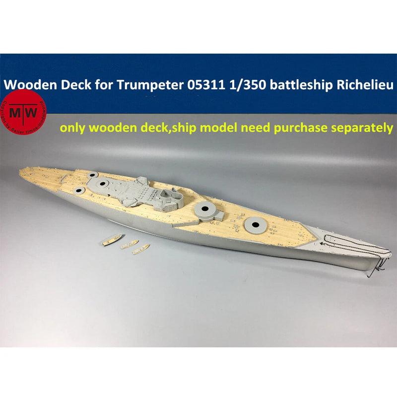 1/350 Wooden Deck for Trumpeter 05311 French Battleship Richelieu Model Kits Model
