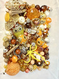 Orange Fall Vibes BEAD MIX for Jewelry Making - Glass, Gemstone, Boho, Charms Charms