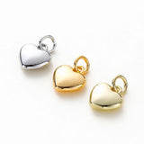 4pcs/lot 14K/18K Gold Plated Brass Heart Charms Pendants for DIY Jewelry Making Charms