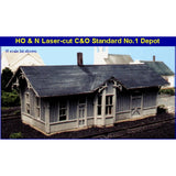 Blair Line #085 N Scale Chesapeake & Ohio Depot STD #1 Unassembled Wood Kit NIB Model