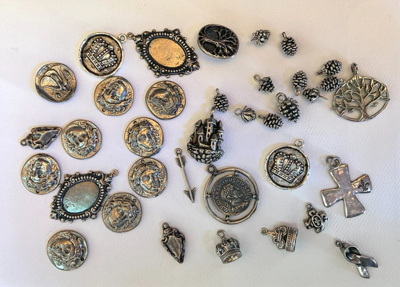 Charms for Jewelry Making, Beautifully detailed Sterling Silver Plated Charms