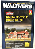 N Scale Walthers Cornerstone 933-3803 Santa Fe-Style Brick Depot Building Kit Model