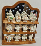 Lenox 12 Months of Snowmen COMPLETE collection With Display Shelf 2002 Model