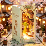 Rolife 3D LED Wooden Puzzle Falling Sakura Mini House Book Nook Decor Xmas Gift Model