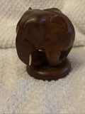 Vintage 60's/70's Hand Carved Wooden Elephant Figure Shelf Display Model