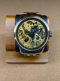 Invicta 5001 Rare Skeleton Mechanical Gold Tone Hand Wind Mens Watch Tested Model