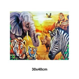 5D Diamond Art Painting Craft Kit 30x40 Canvas Full Drill: SAFARI ANIMALS Model