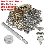 153PCS Boat Sewing Button Cover Fittings Snap Fastener Screw Kit 3/8'' 15mm Model