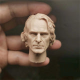 1/6 Scale Unpainted Joaquin Phoenix Crazy Man Head Carving Model Toys Model