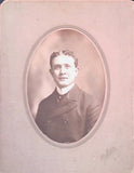 Antique Board Photograph  Antique Portrait Man in Suit Oval Frame Early 1900s Model