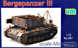 Bergepanzer III Scale Plastic Model Kit WW II UM 287 scale 1/72 Unimodel 287 Model