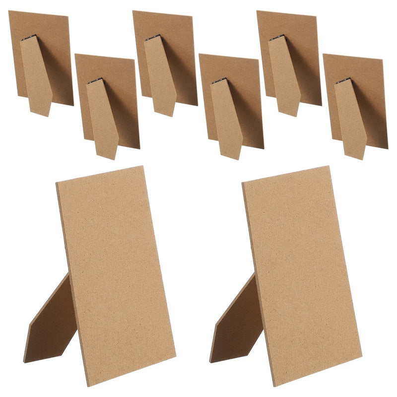 Easel Back Picture Frame Back Stand for 6" DIY Photo Board 8 Pcs & Natural Wood Model