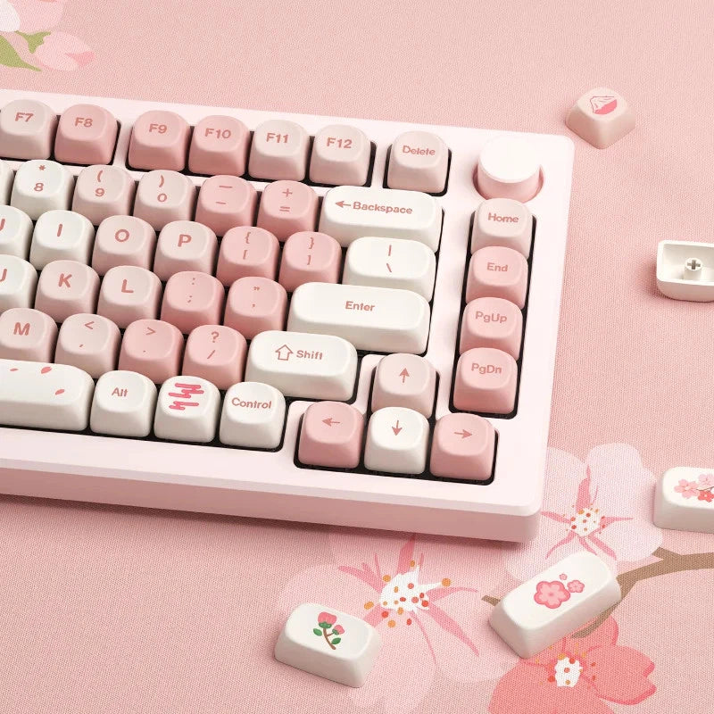 XVX MOA Sakura Pink PBT Keycap Set 143-Key Dye-Sub Gaming Mechanical Keyboard Model