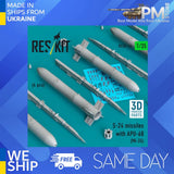 Reskit RS35-0014 1/35 S-24 missiles with APU-68 (4 pcs) (Mi-24) (3D Printed) Model