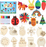 New DIY Wooden Magnet 36 Art Craft Supplies Painting Kit for Kids Ages 4-8 8-12 Model