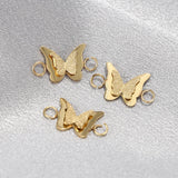 18k Gold Plated Stainless Steel Butterfly Charm Connectors Charms