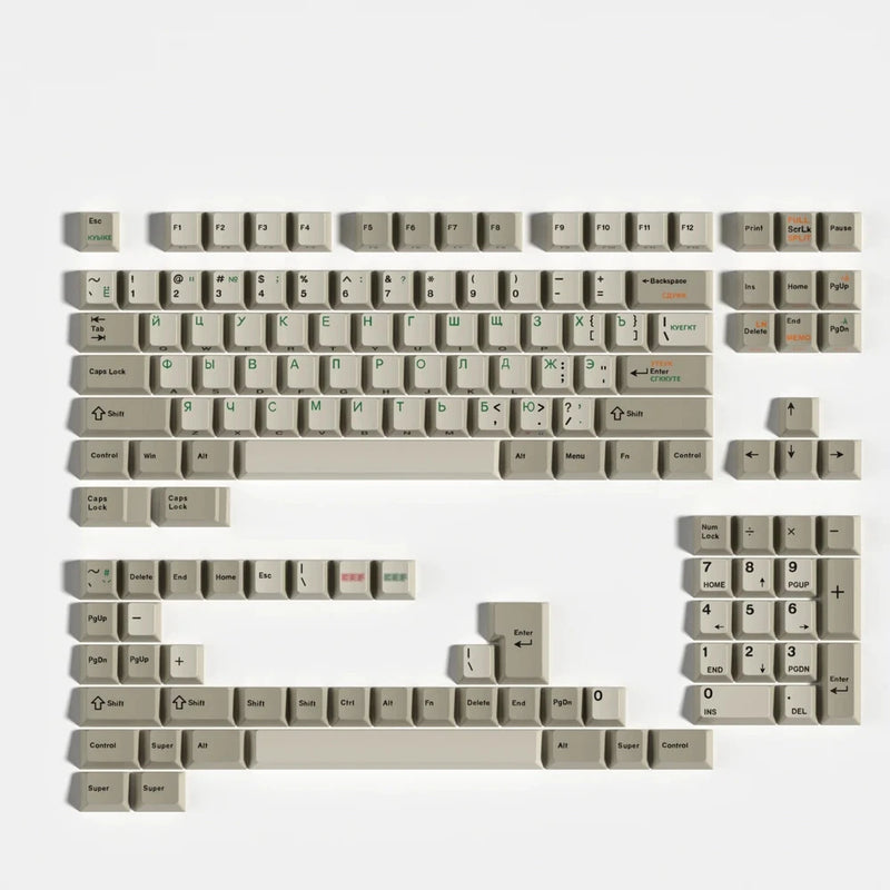 140 Keys Retro Gray Russian Root UTA95 PBT Keycaps Cherry Profile Key Caps Set Model