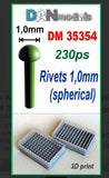 Dan Models 35354 1:35 Spherical rivets. 1.0 mm. Set of 230 pieces. 3D printed Model