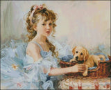 Needlework Crafts Full Embroidery DIY Counted Cross Stitch Kits 14 ct Puppy Love Model
