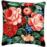 Vervaco cross stitch kit cushion "Roses", stamped, DIY Model