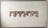 Pretty Woman Photo Booth Strip Cabinet Card Antique Photo on Board Model