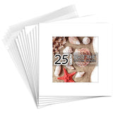 25 Pack White 12x12 Picture Mats for 8x8 Photos Model