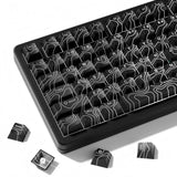 dagaladoo Black Keyboard keycaps,Double Shot PBT keycaps Topographic Model
